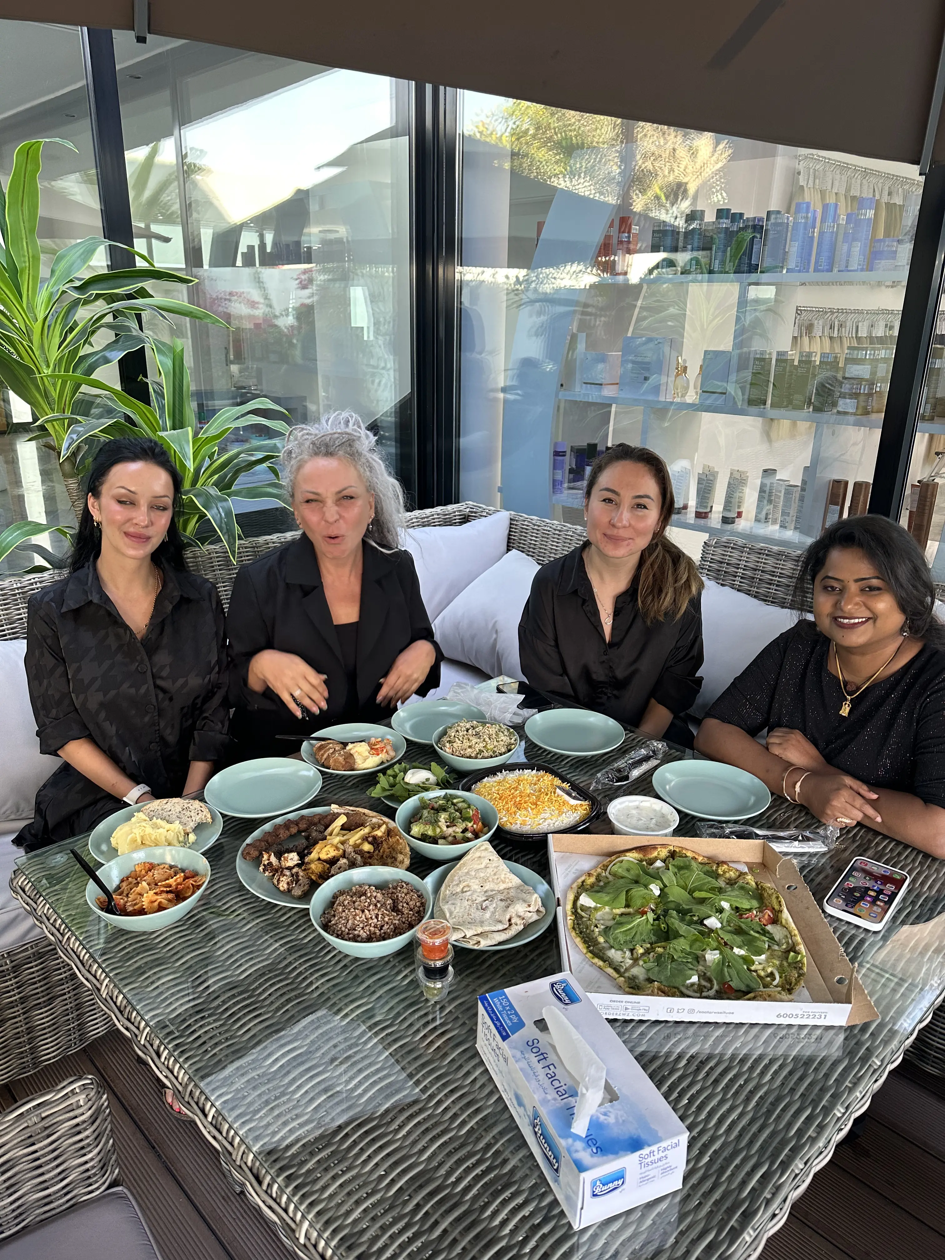Stylette colleagues enjoying a meal together